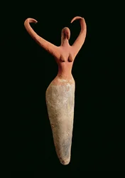 Weibliche Figurine, aus El Mamariya (ca. 3600-3500 v. Chr.) (bemalte Terrakotta)